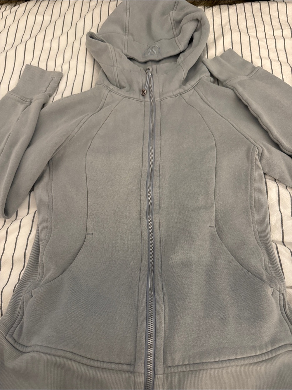 lululemon athletica Light Gray Hooded Zip Jacket